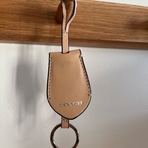 Coach Beige Leather Key Holder
